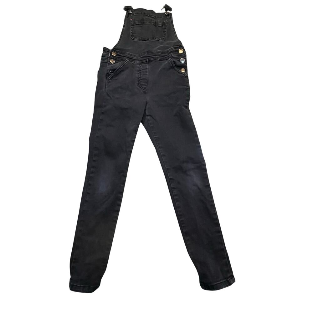 Boden Faded Black Denim Overalls Adjustable Straps Girl 8–9Y Dungarees Skinny
